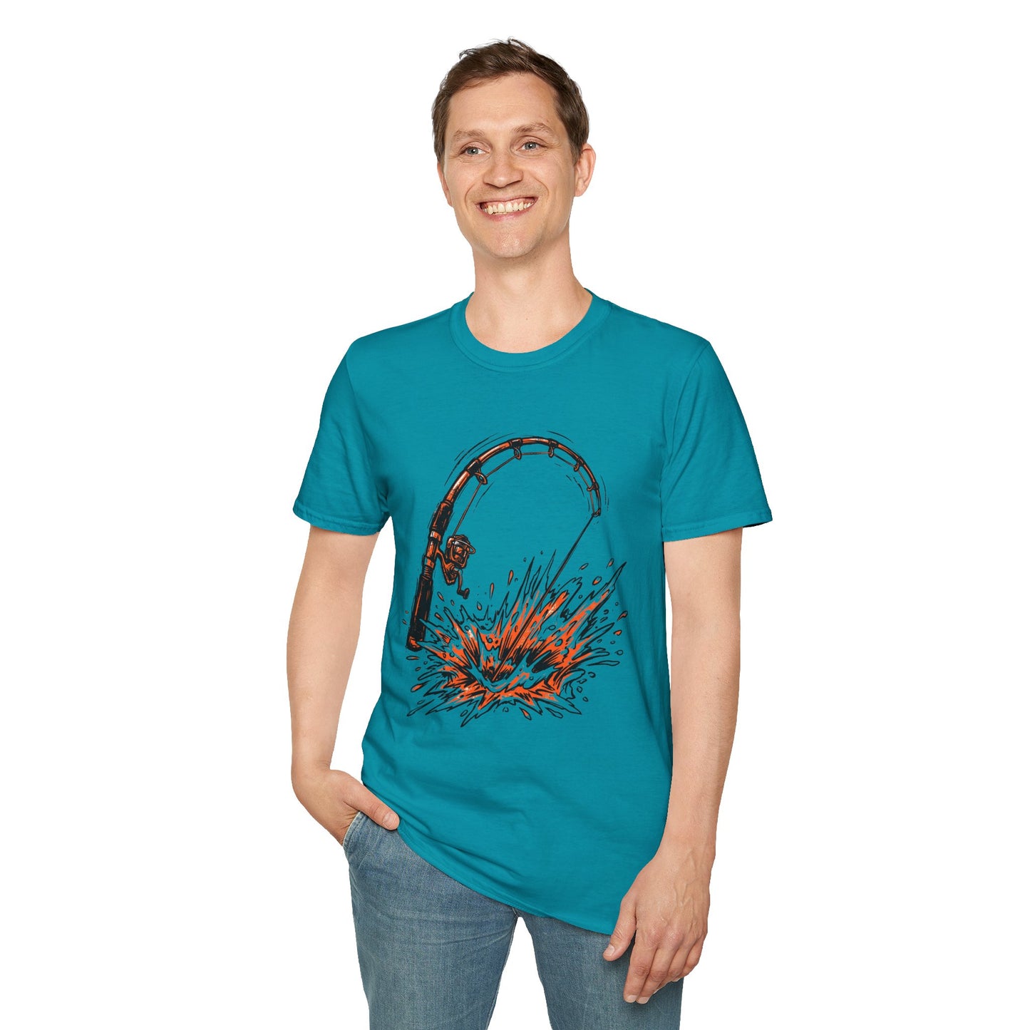Fishing Rod Splash T-Shirt Modify
