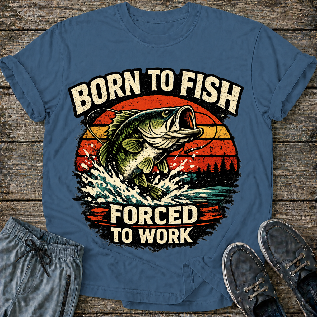 Born to fish Forced to Work T-Shirt