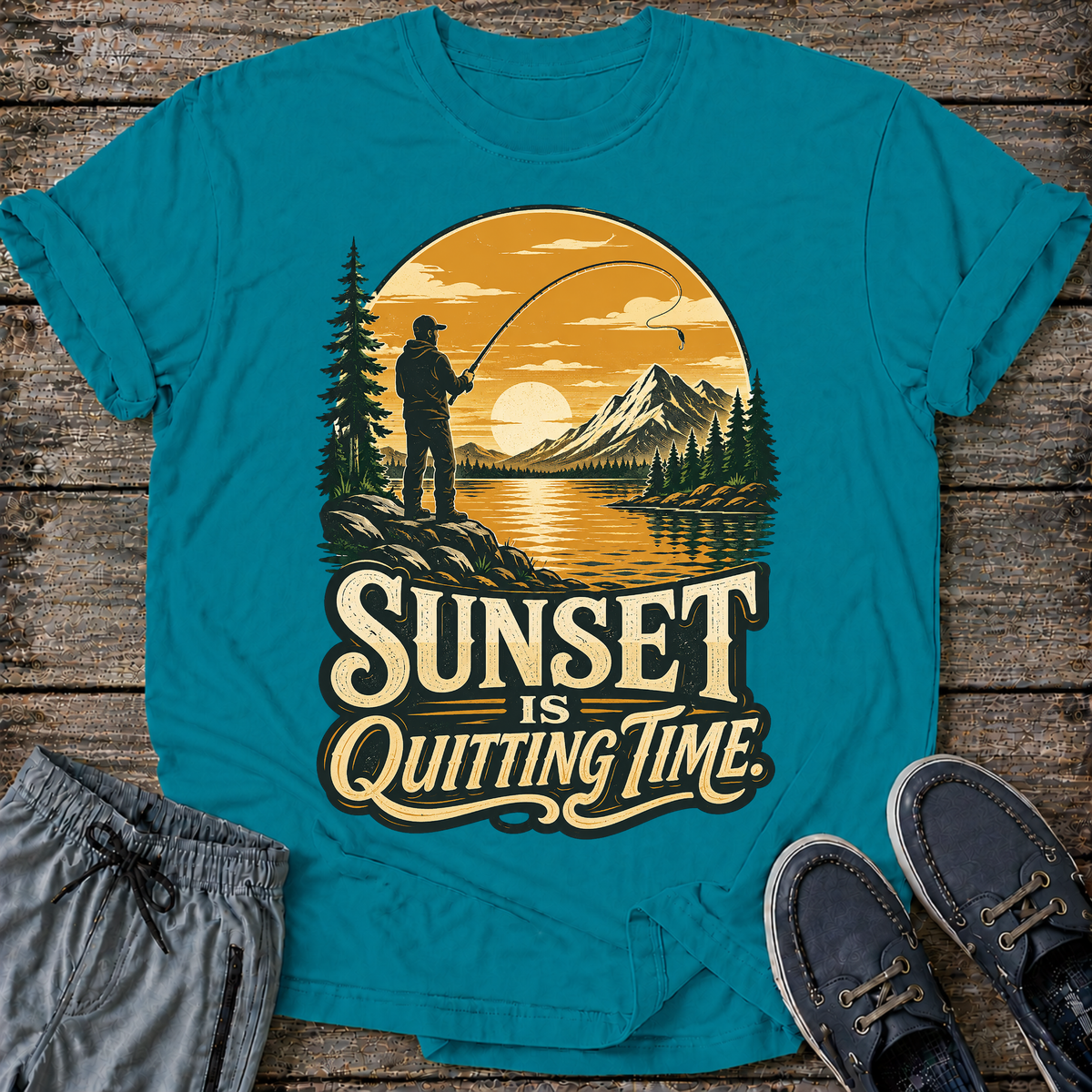 Fishing Sunset T‑Shirt