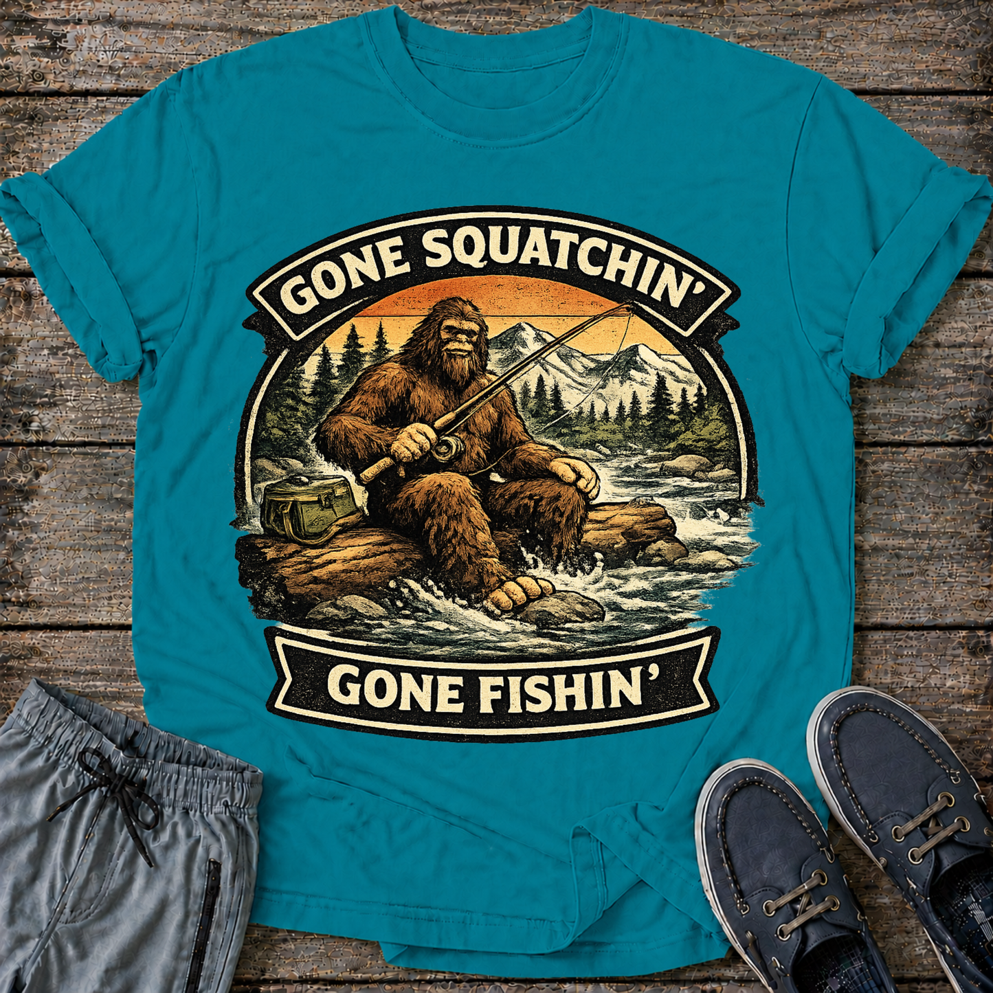 Sasquatch Fishing T-Shirt