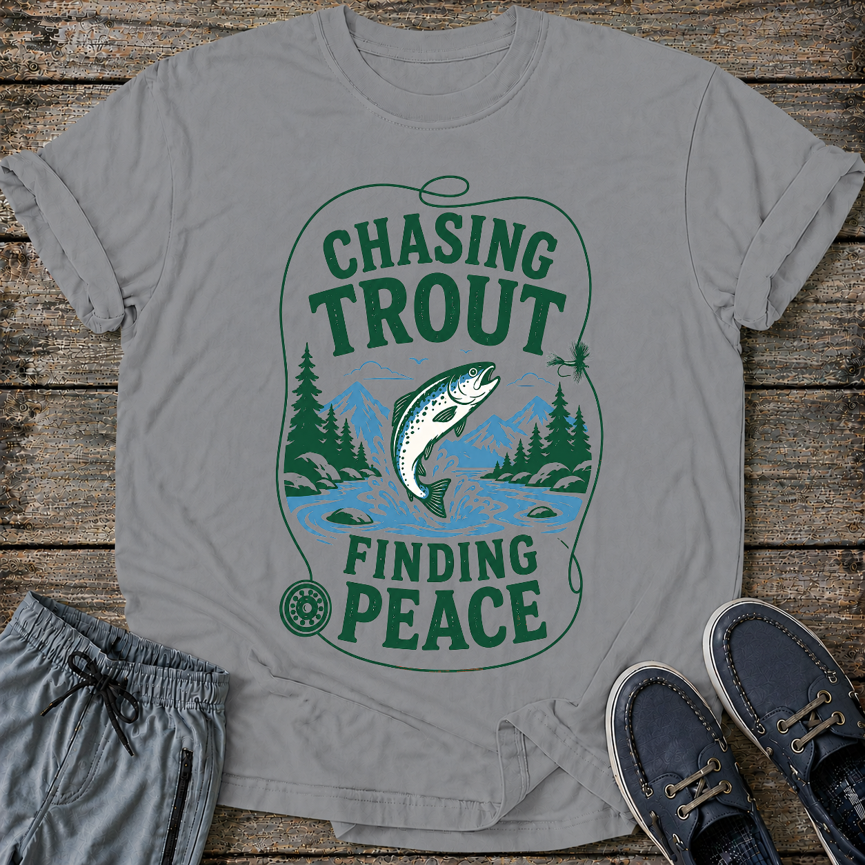 Chasing Trout Finding Peace T-Shirt