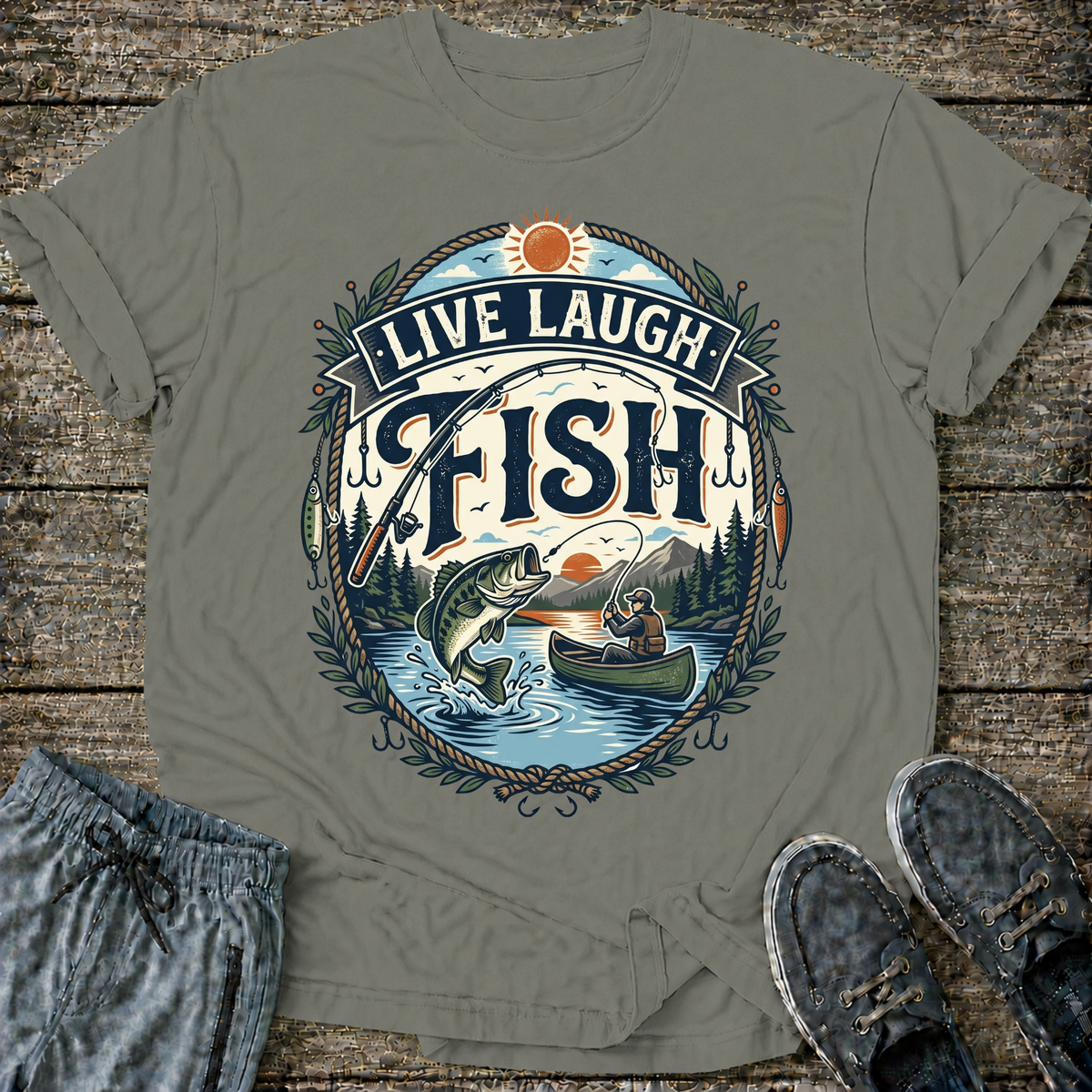 Live Laugh Fish T-Shirt