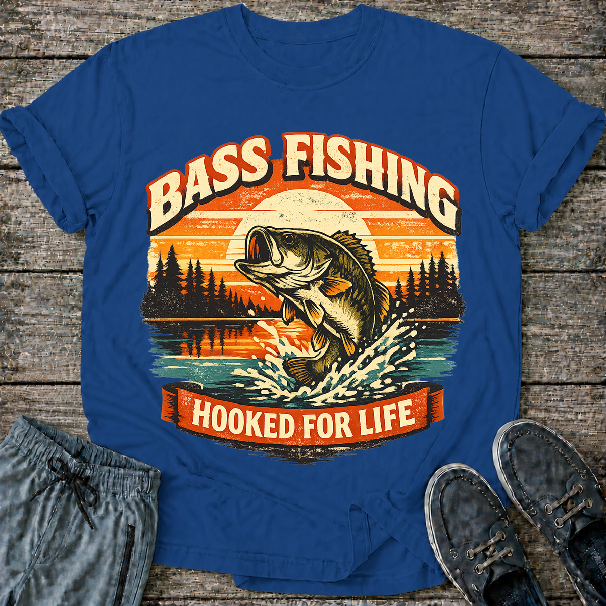 Bass Fishing Hooked for Life T-Shirt