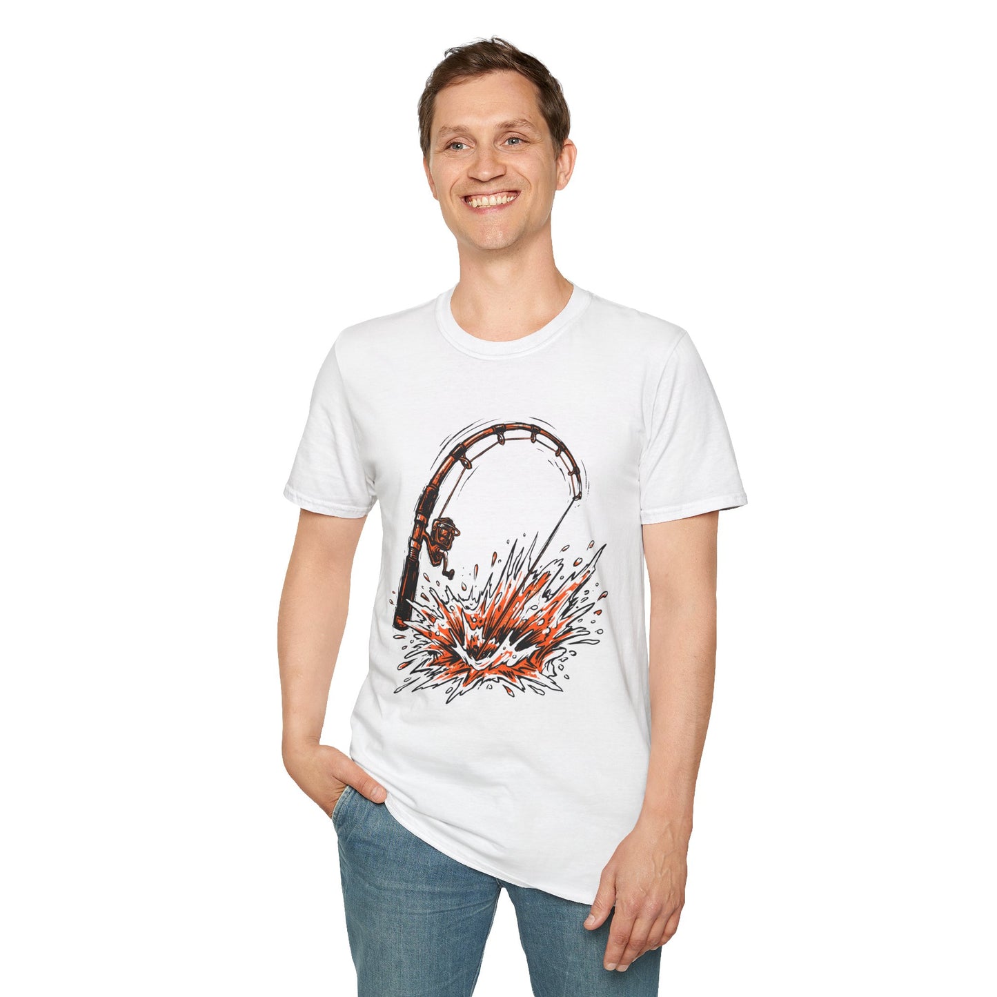 Fishing Rod Splash T-Shirt Modify