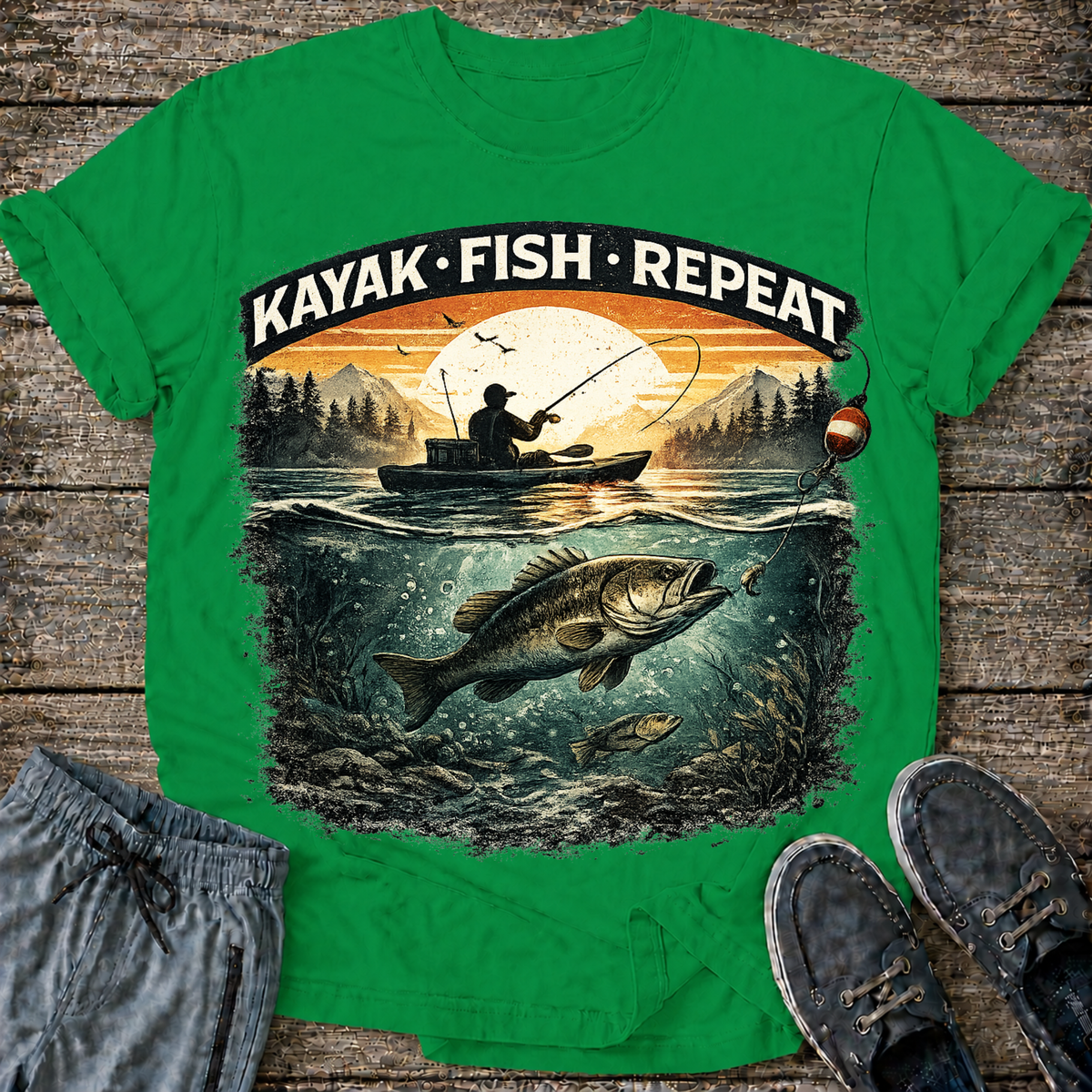 Kayak Fish Repeat T-Shirt