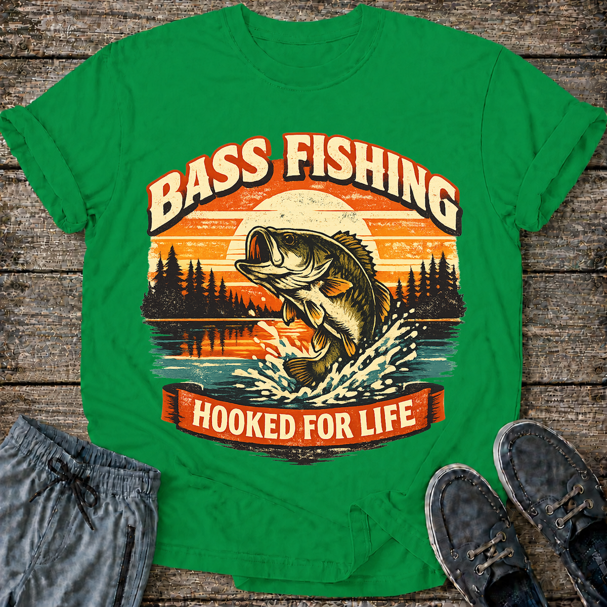 Bass Fishing Hooked for Life T-Shirt