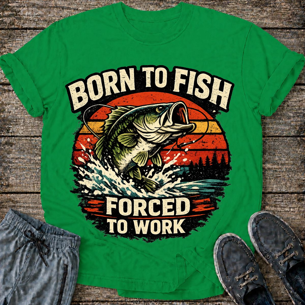 Born to fish Forced to Work T-Shirt