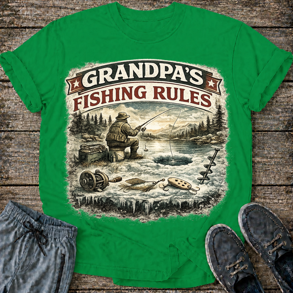 Grandpa Fishing Rules T-Shirt