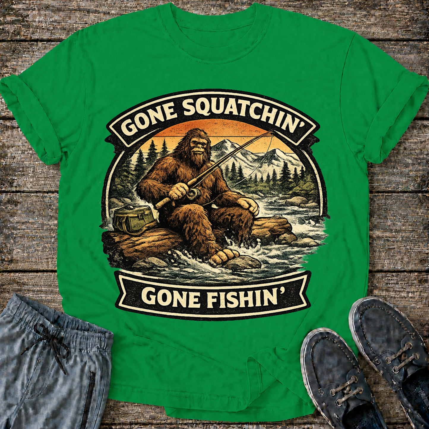 Sasquatch Fishing T-Shirt