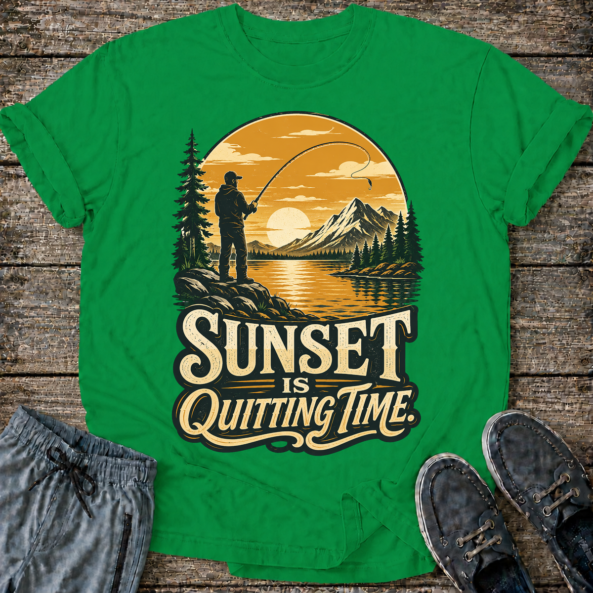 Fishing Sunset T‑Shirt