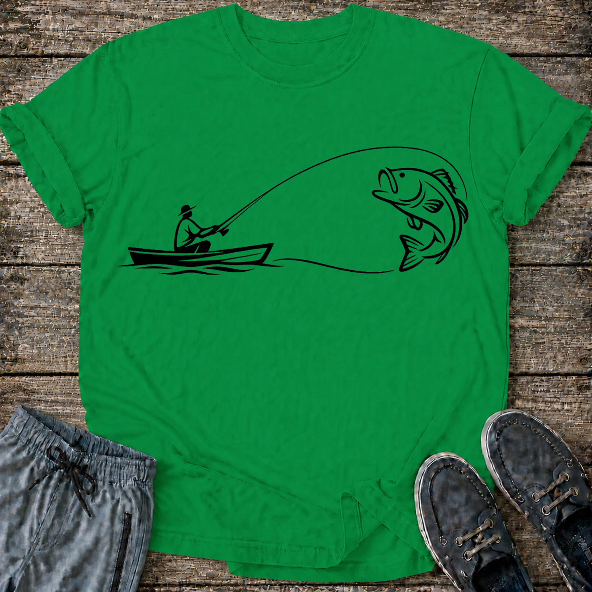 Fish Line Art T-Shirt