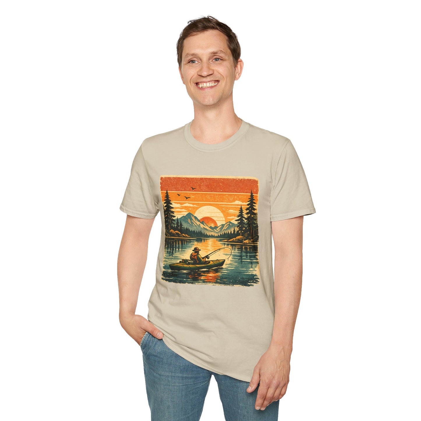 Retro Kayak Fishing T-Shirt