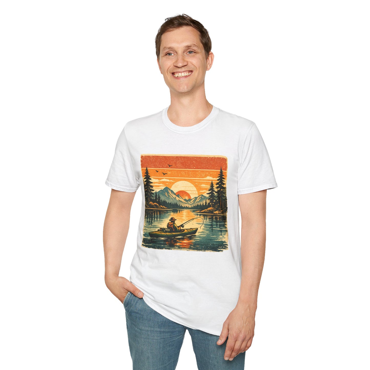 Retro Kayak Fishing T-Shirt