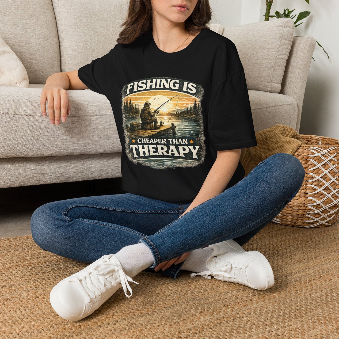Fishing is Cheaper than Therapy T-Shirt