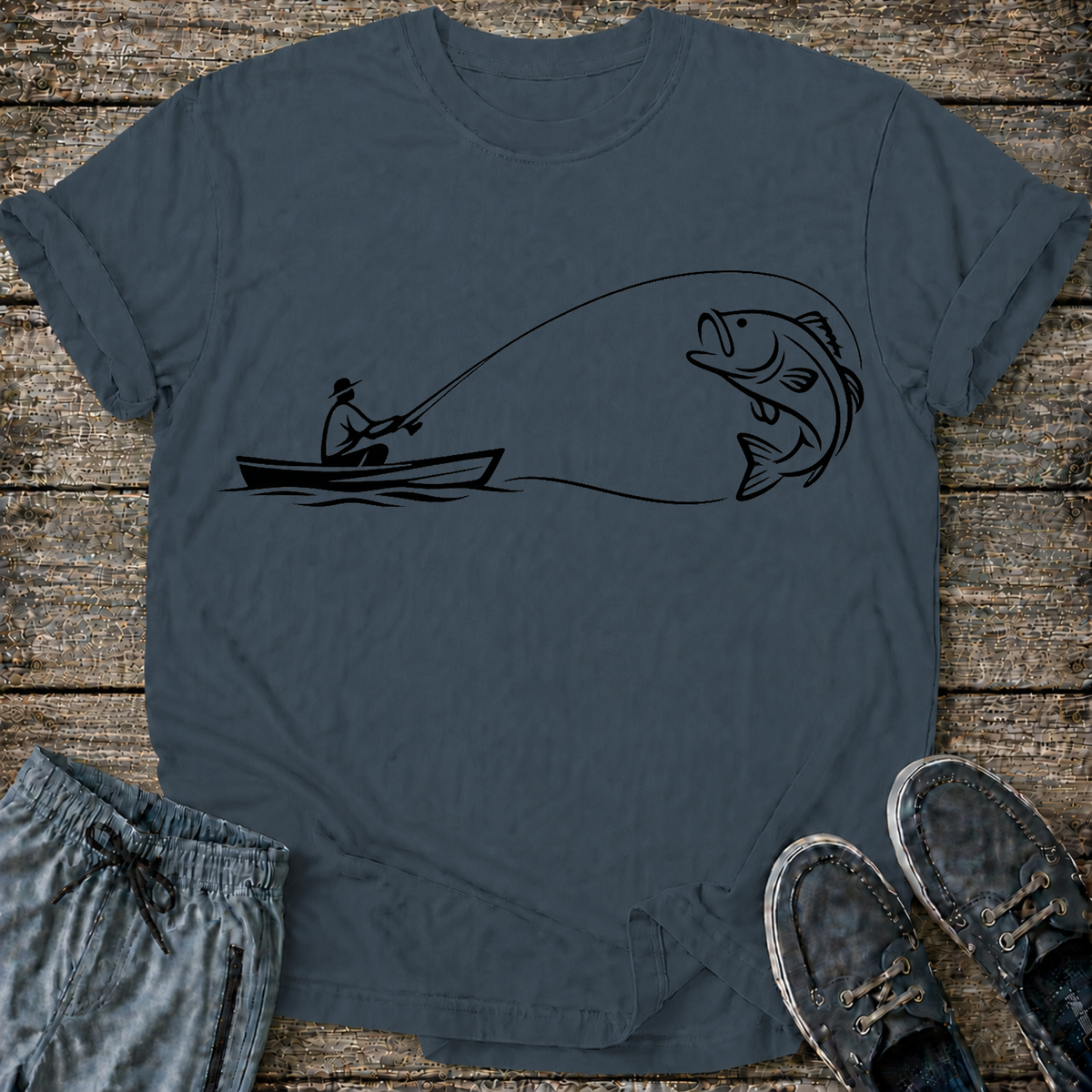 Fish Line Art T-Shirt