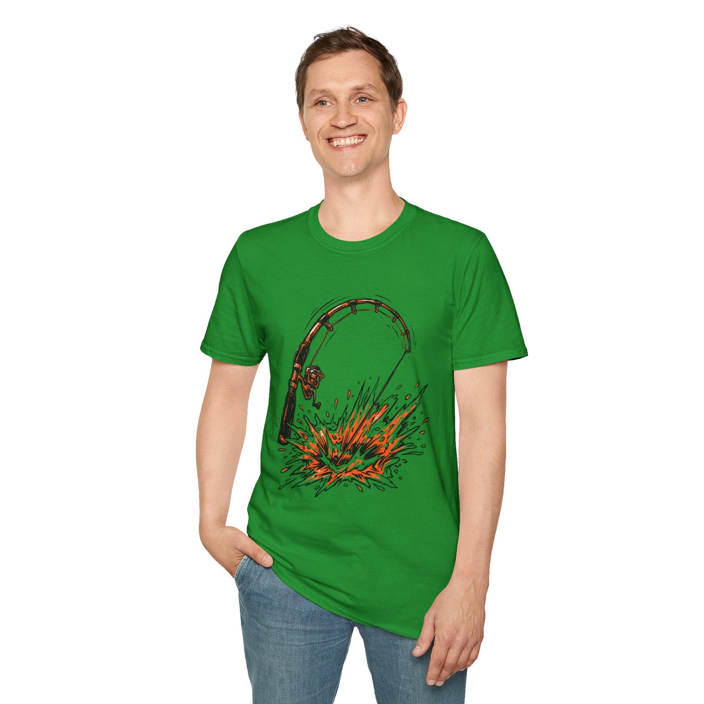 Fishing Rod Splash T-Shirt Modify