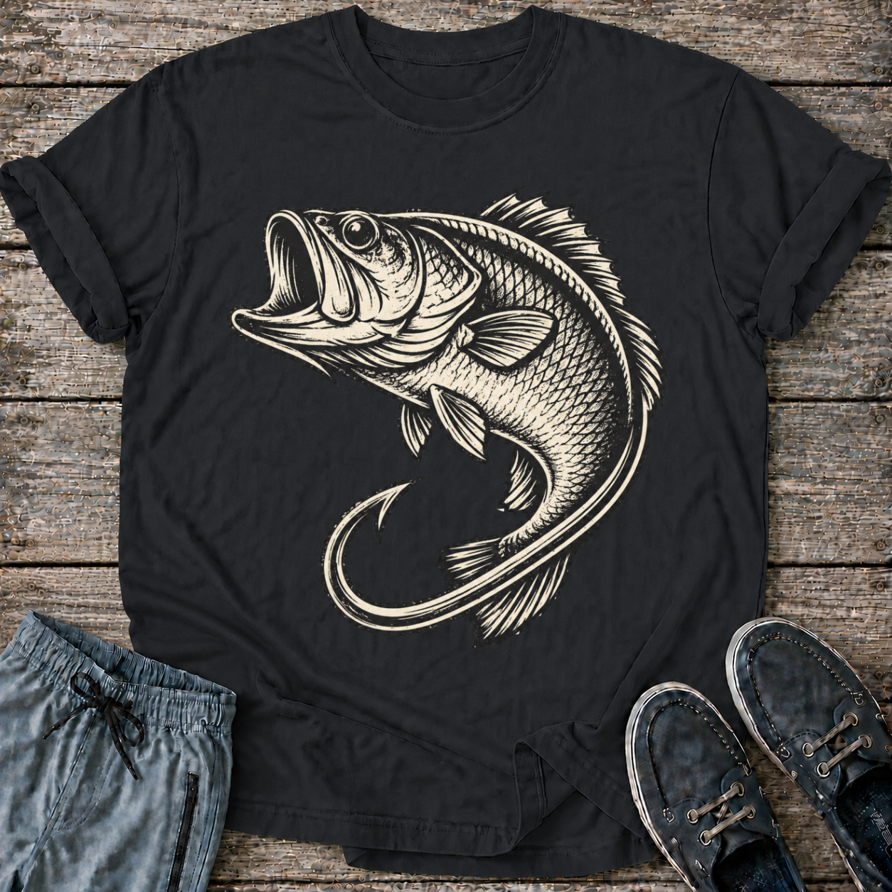 Retro Hook and Bass T-Shirt
