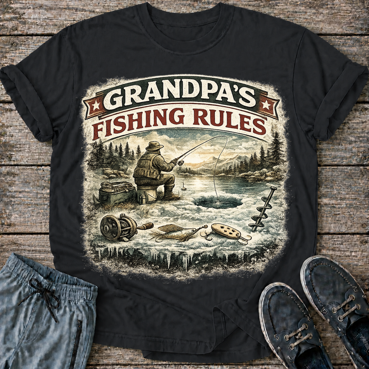 Grandpa Fishing Rules T-Shirt