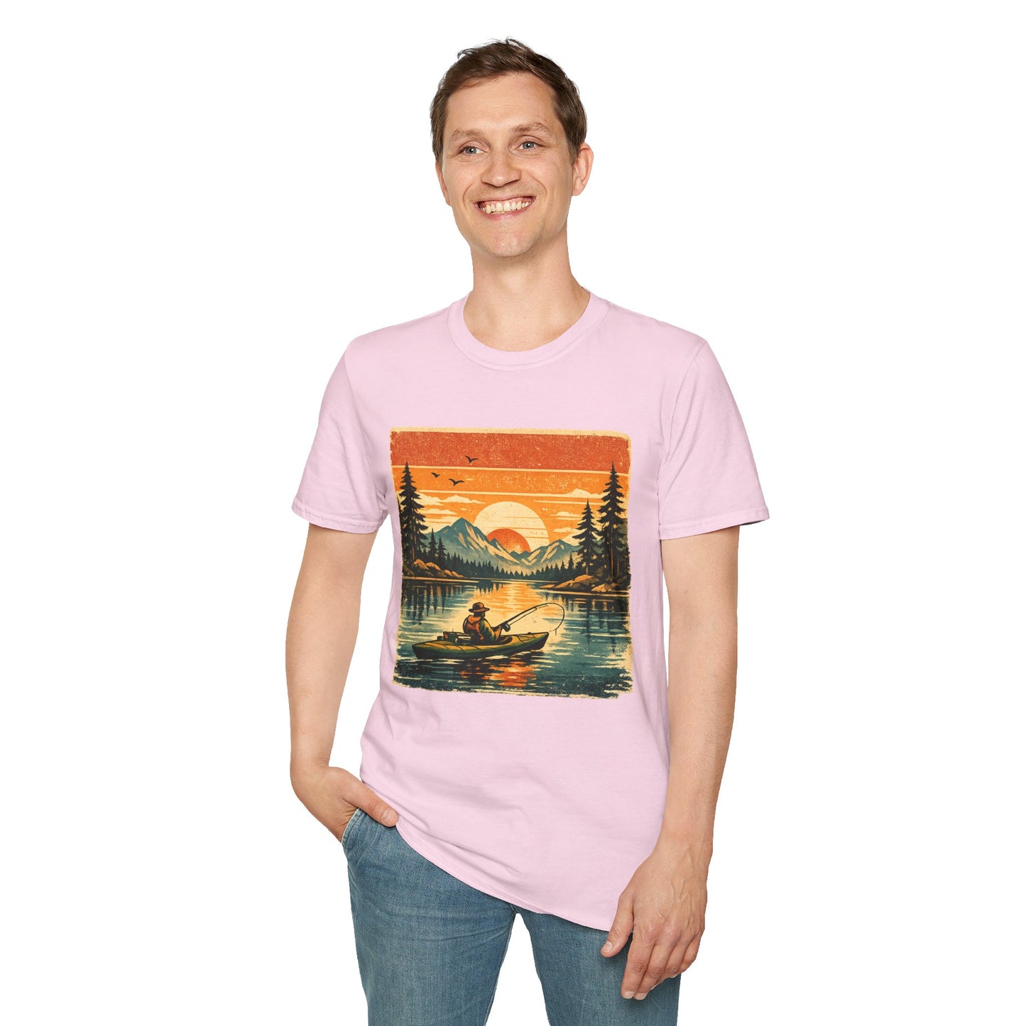 Retro Kayak Fishing T-Shirt