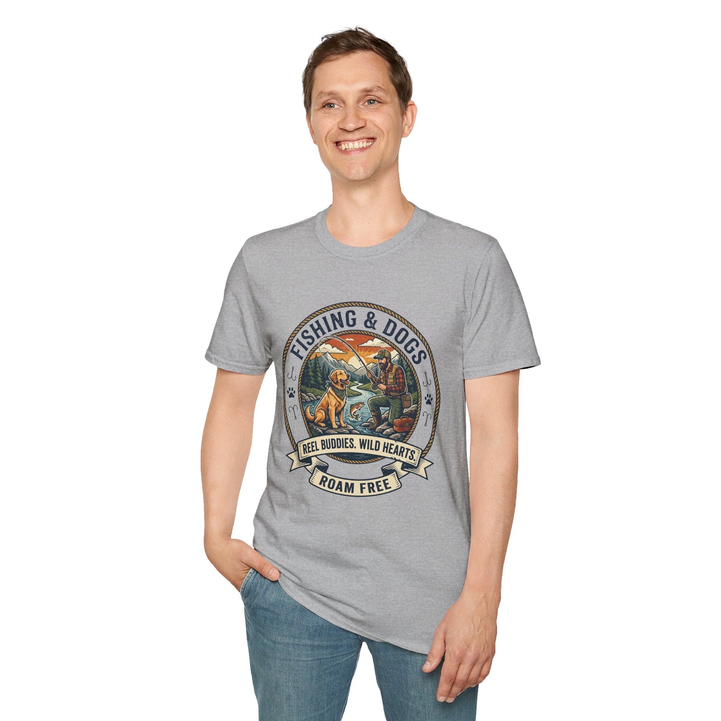 Fishing & Dogs T-Shirt Modify