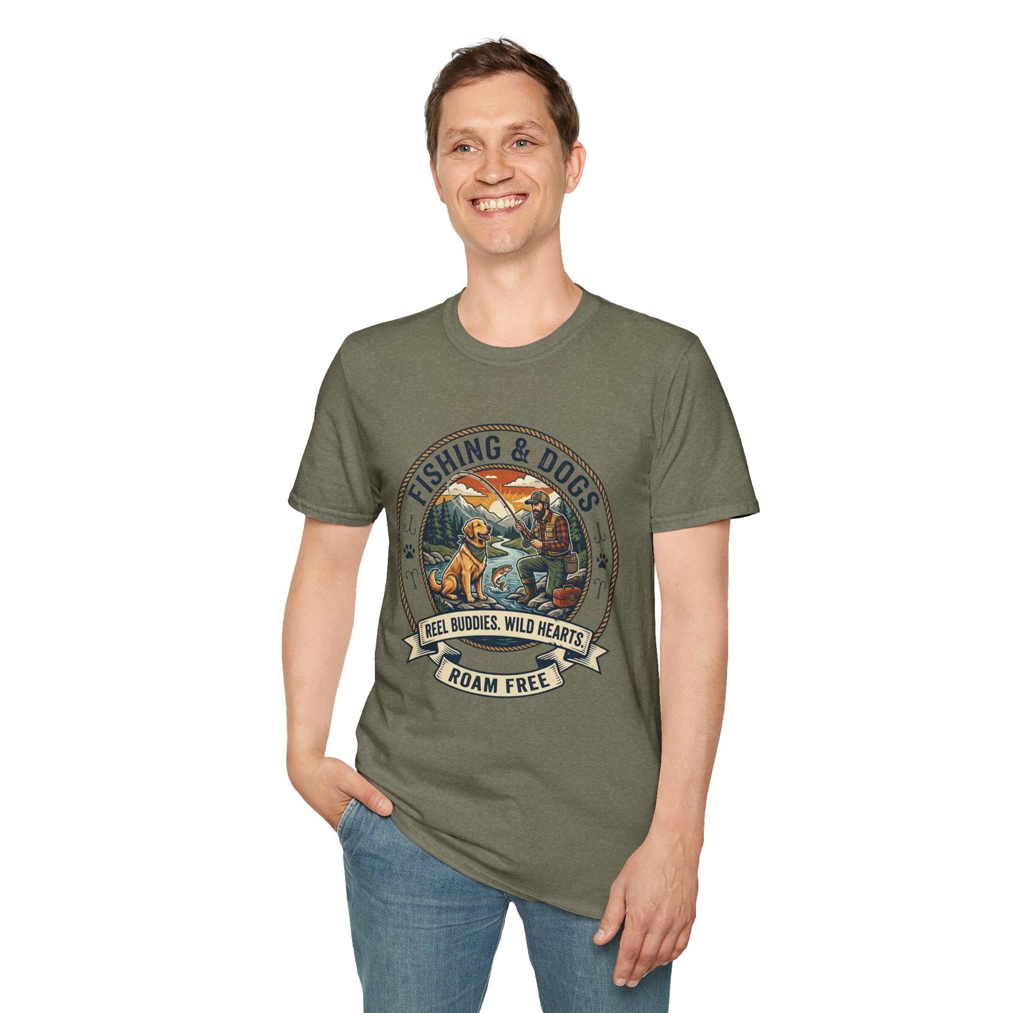 Fishing & Dogs T-Shirt Modify