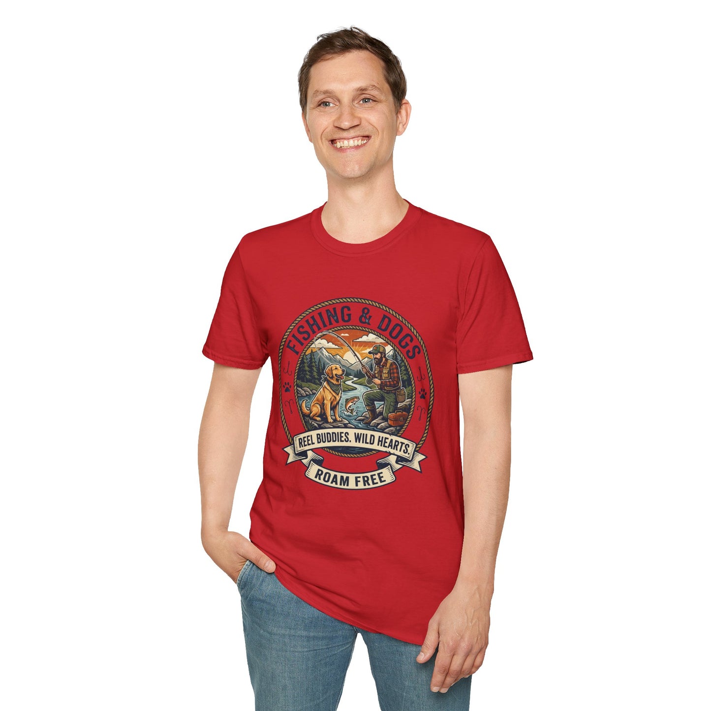 Fishing & Dogs T-Shirt Modify