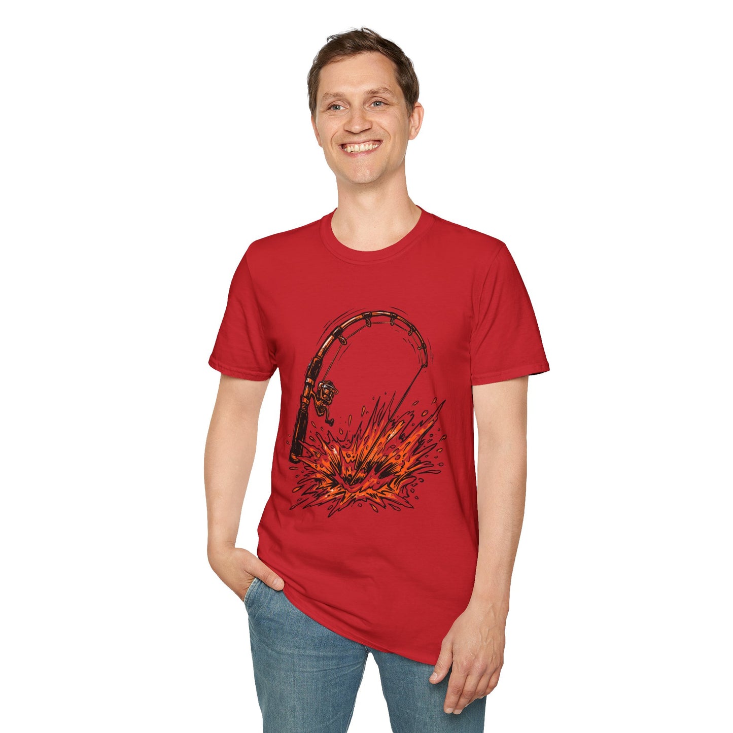 Fishing Rod Splash T-Shirt Modify