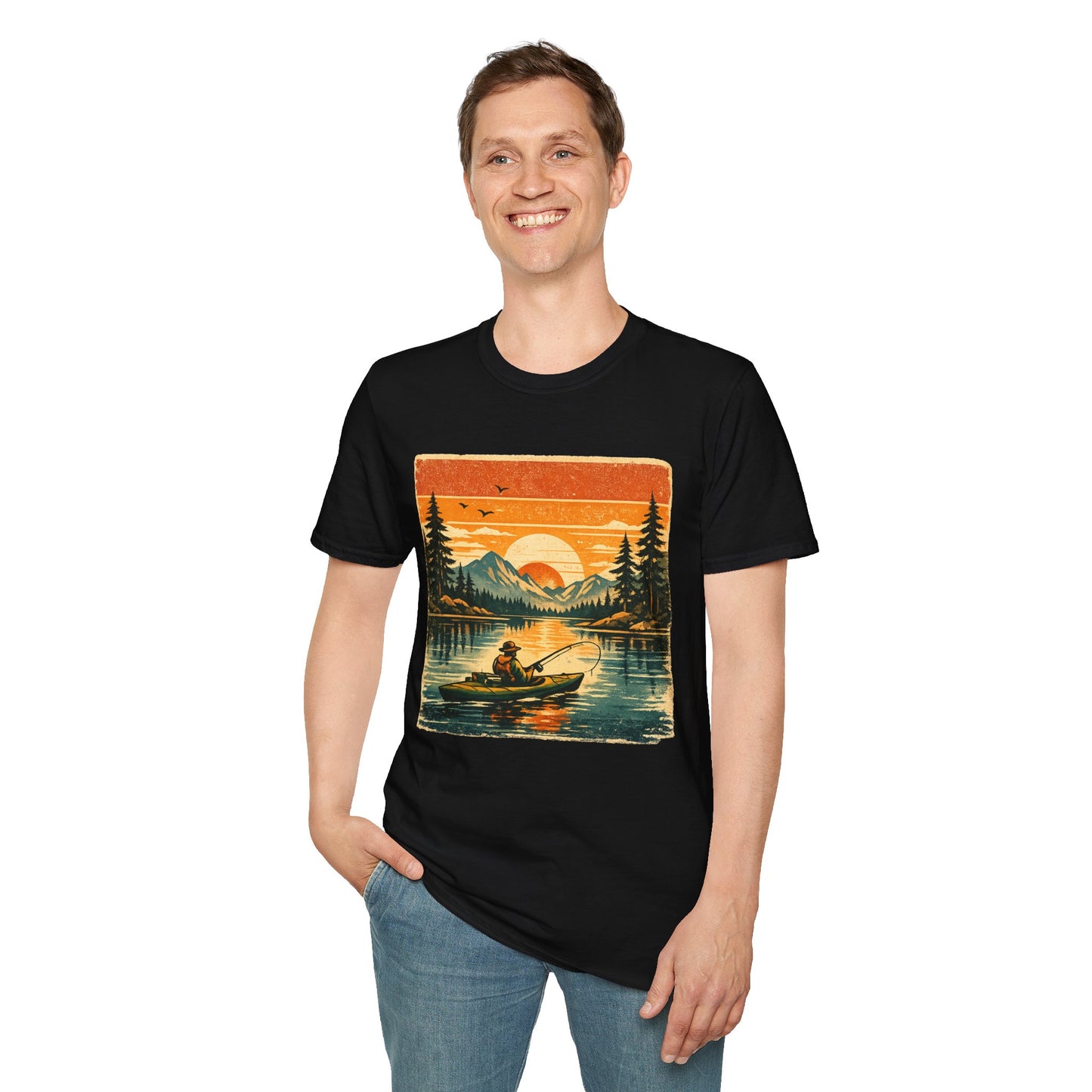 Retro Kayak Fishing T-Shirt