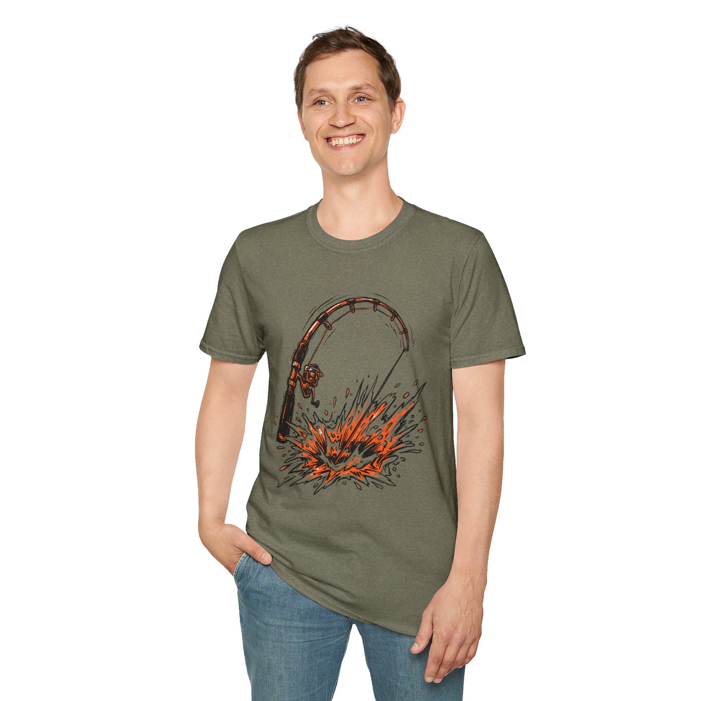 Fishing Rod Splash T-Shirt Modify