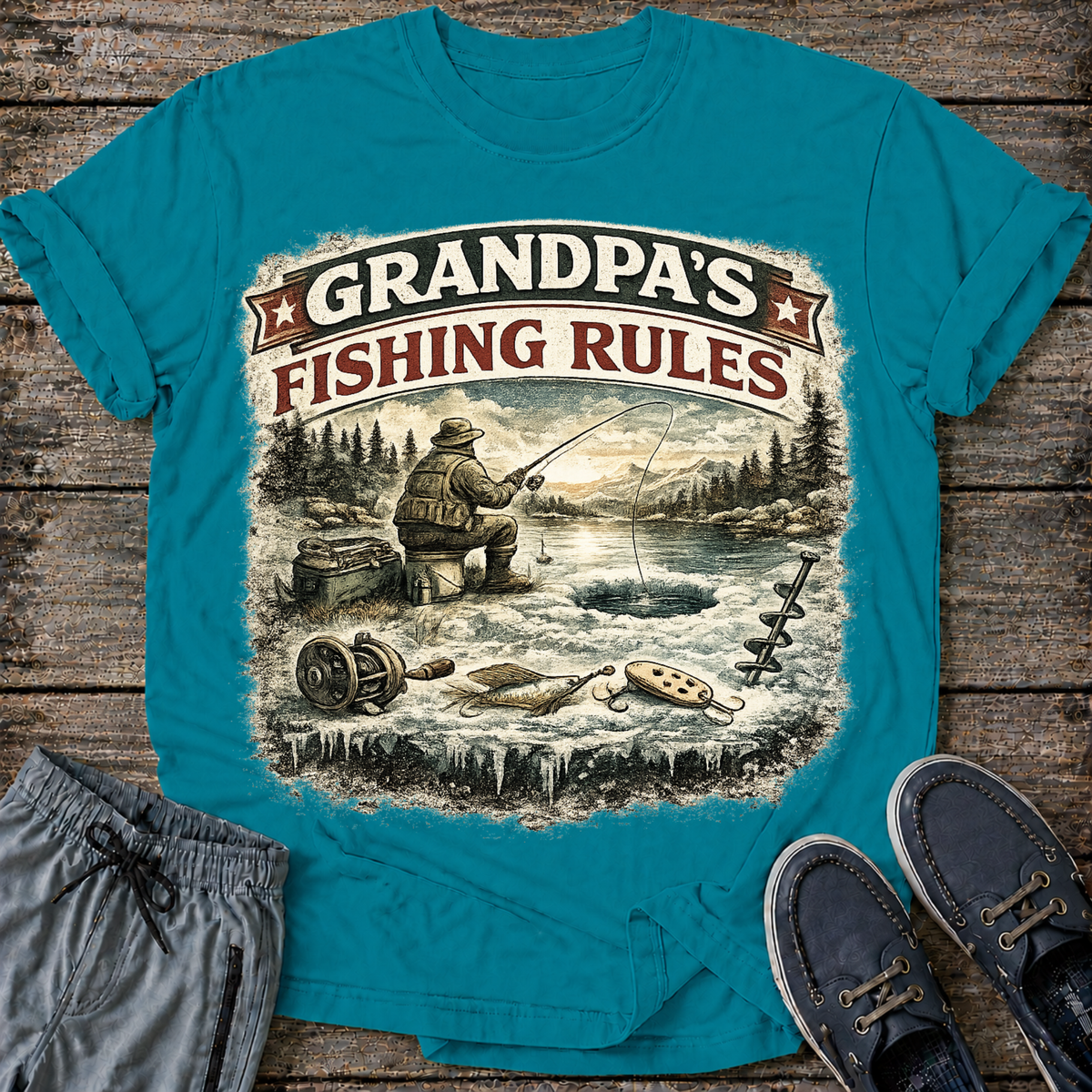 Grandpa Fishing Rules T-Shirt