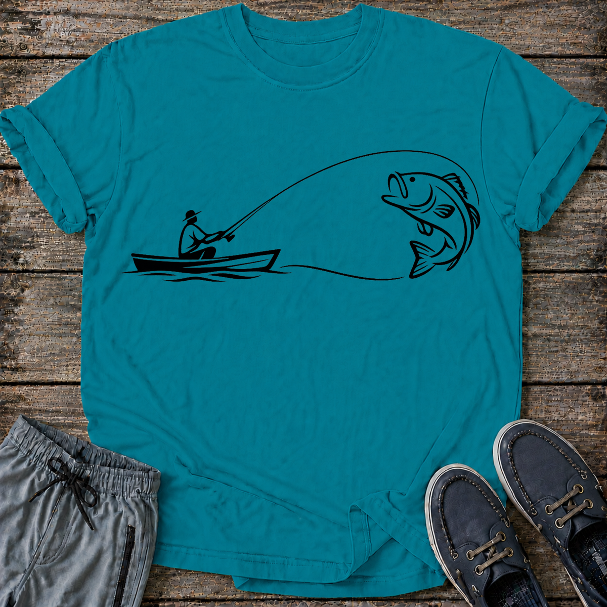 Fish Line Art T-Shirt