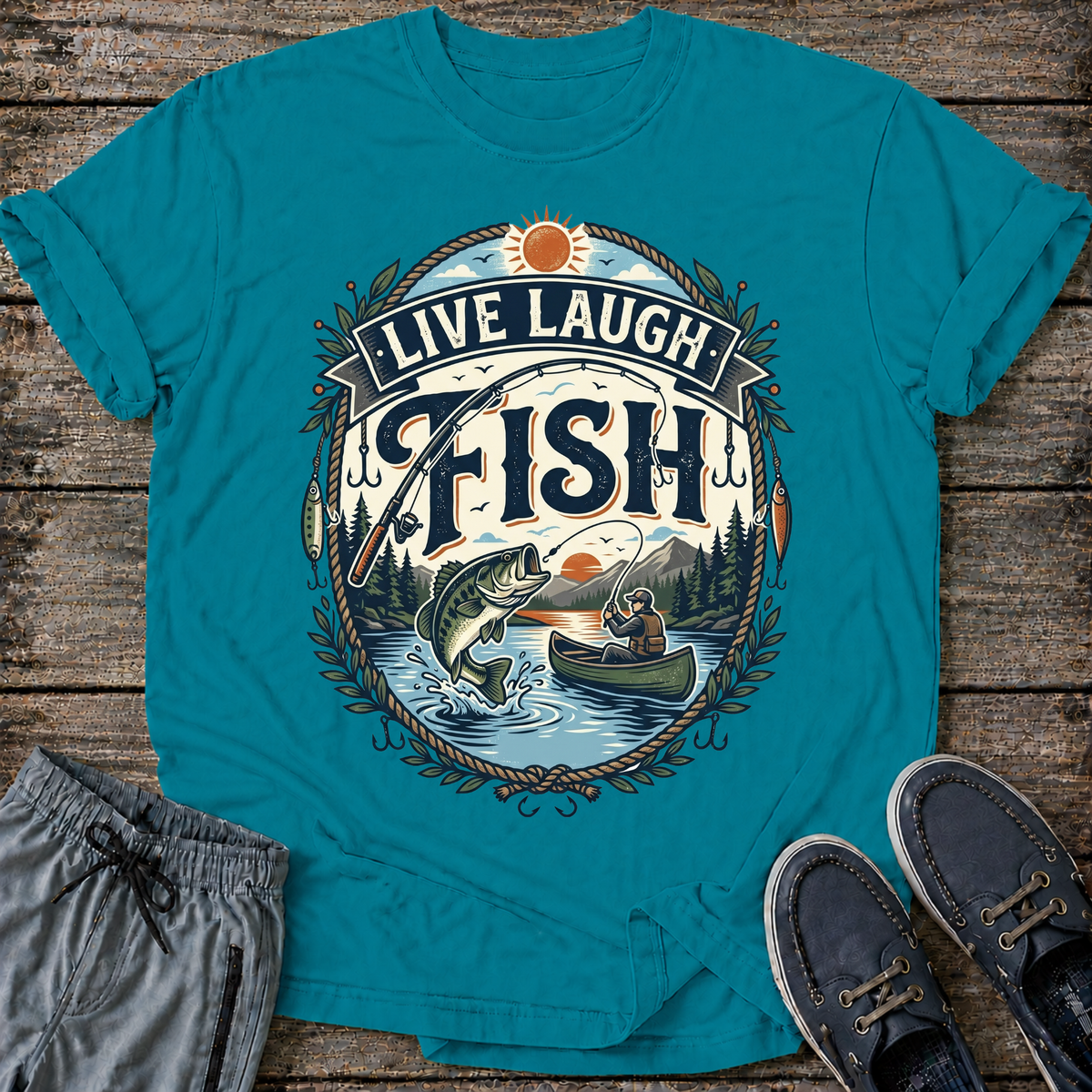 Live Laugh Fish T-Shirt