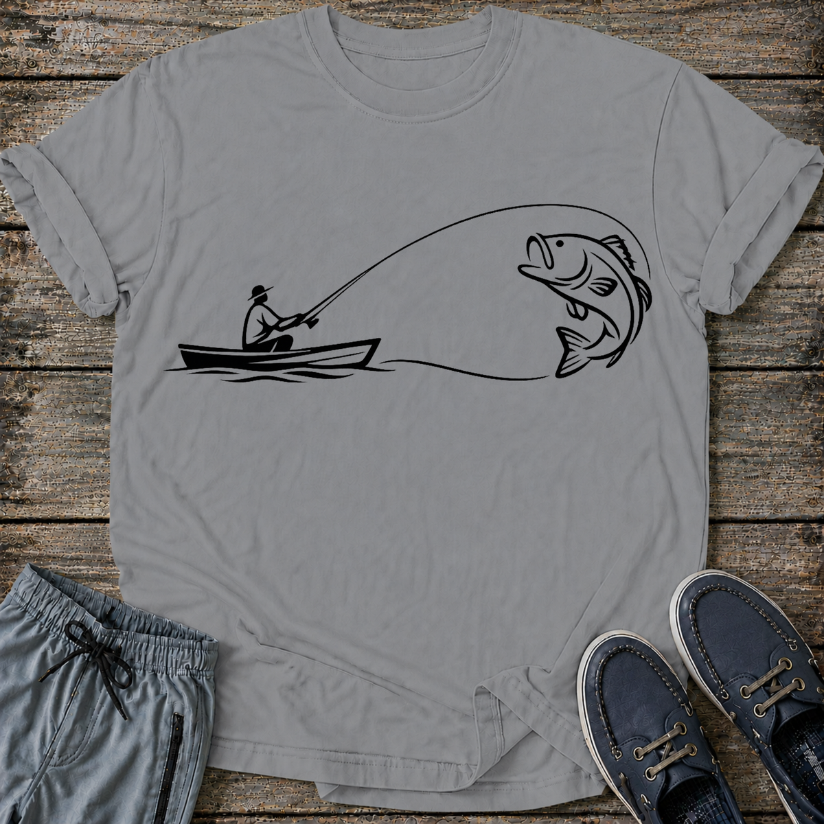Fish Line Art T-Shirt