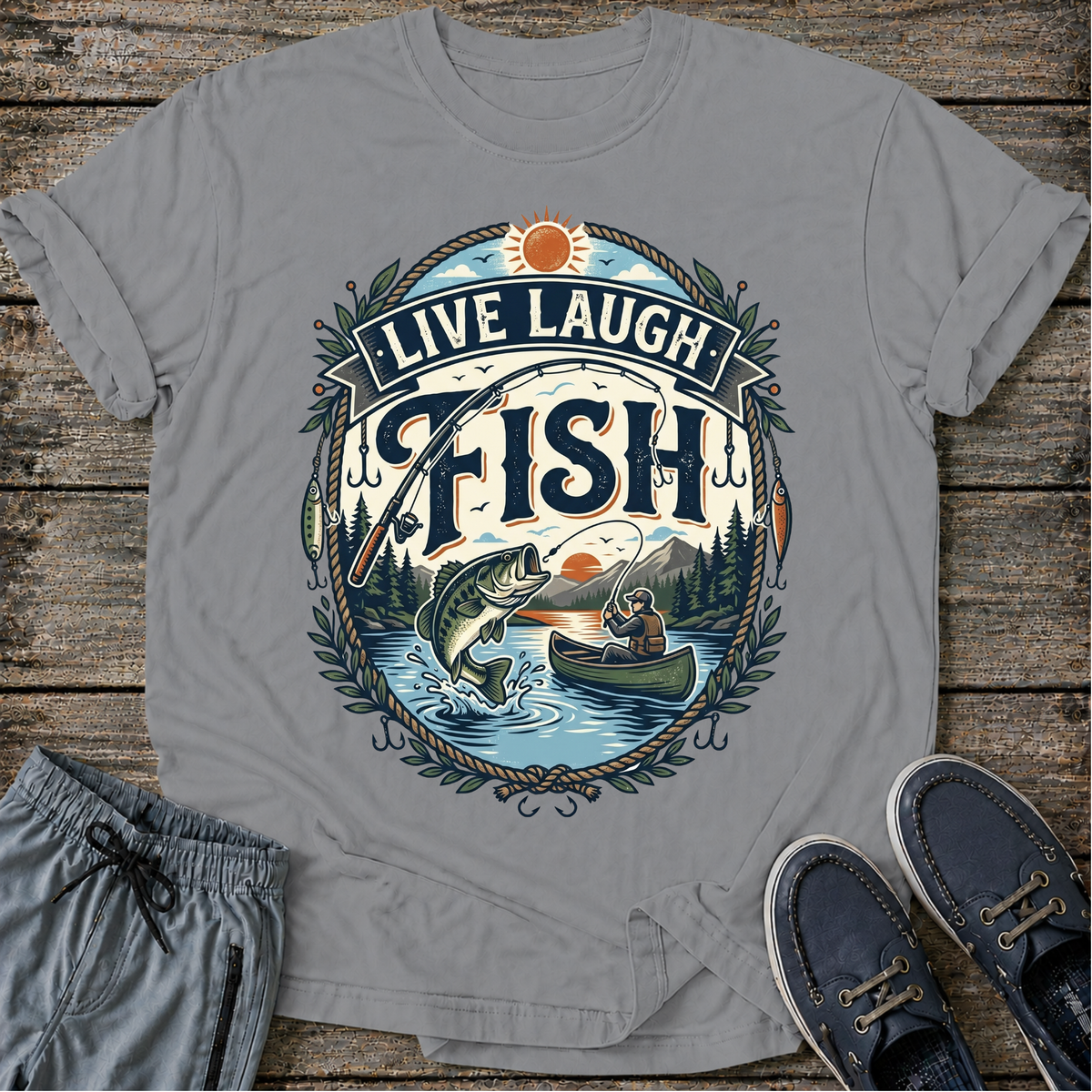 Live Laugh Fish T-Shirt