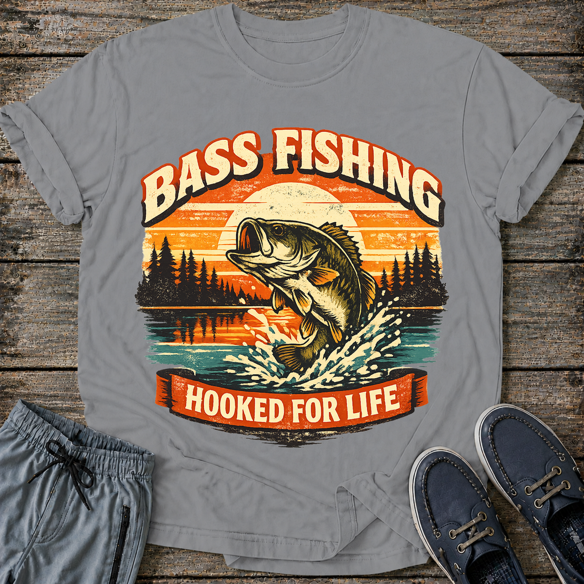 Bass Fishing Hooked for Life T-Shirt