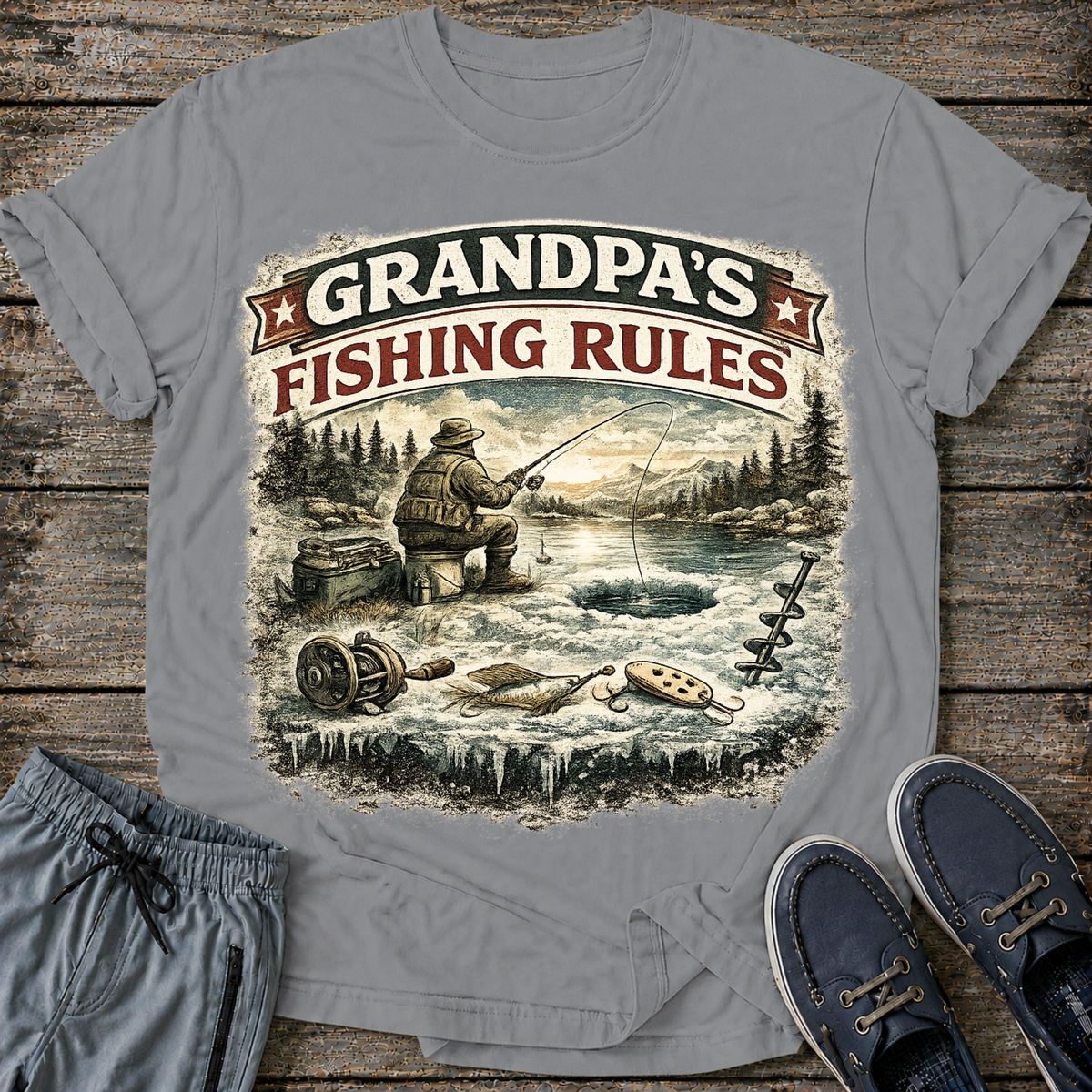 Grandpa Fishing Rules T-Shirt