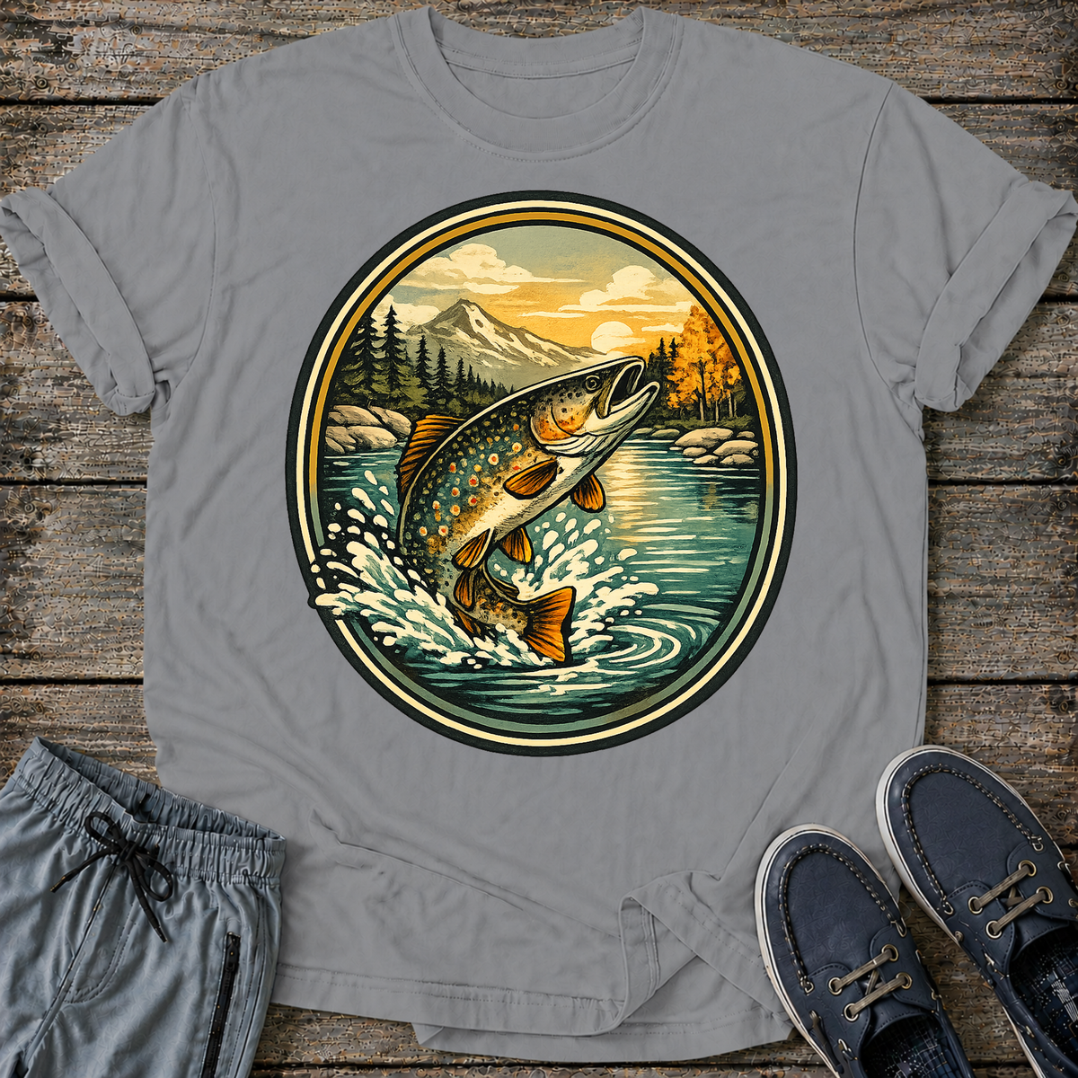 Trout Mountain Scene T-Shirt