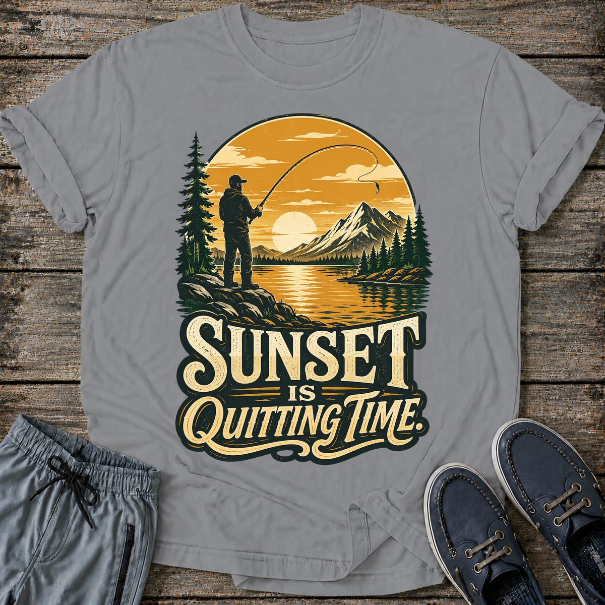 Fishing Sunset T‑Shirt