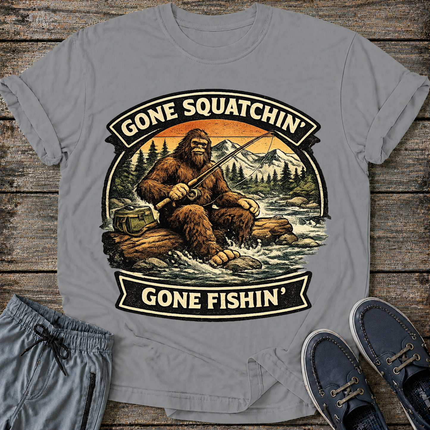 Sasquatch Fishing T-Shirt