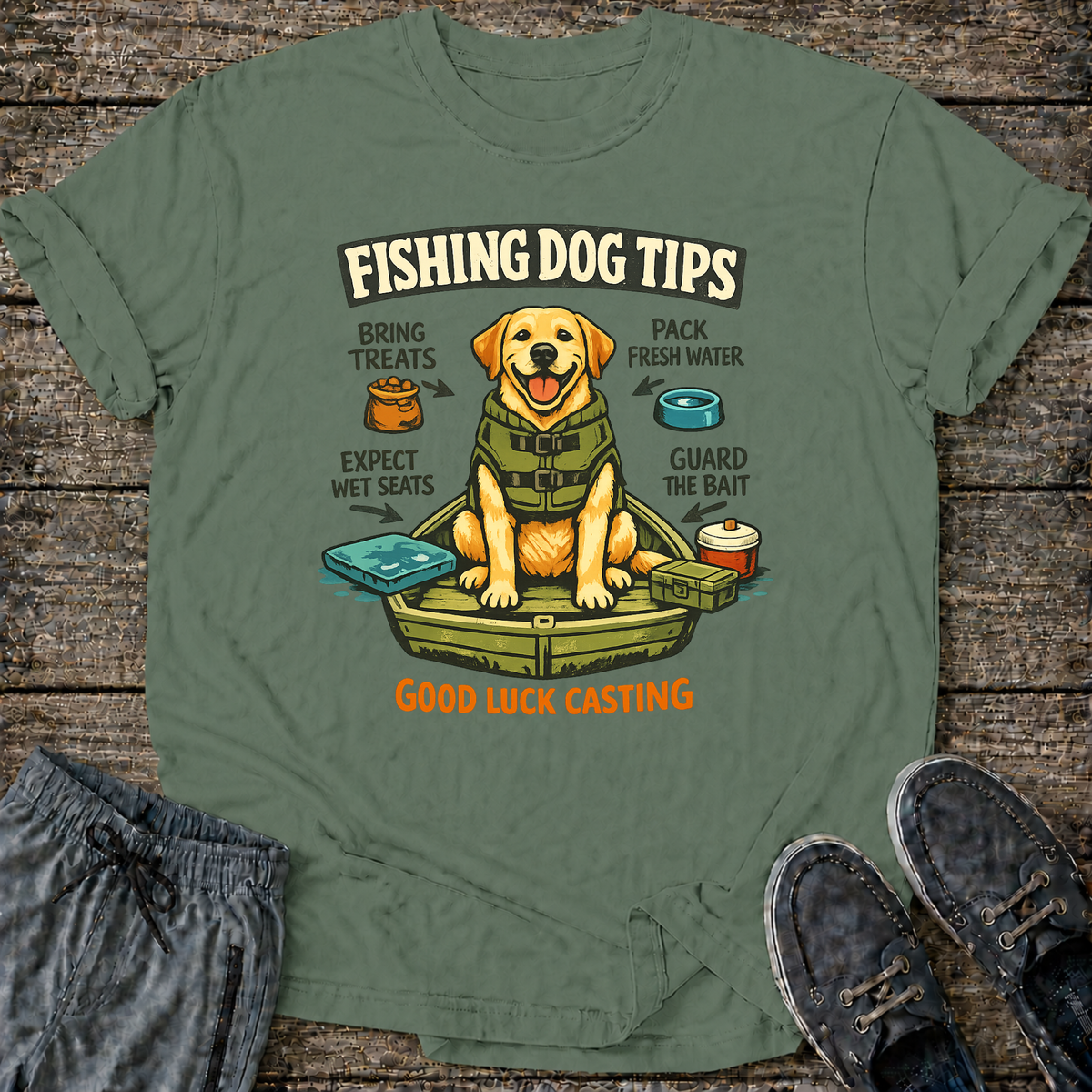 Fishing Dog Tips T-Shirt