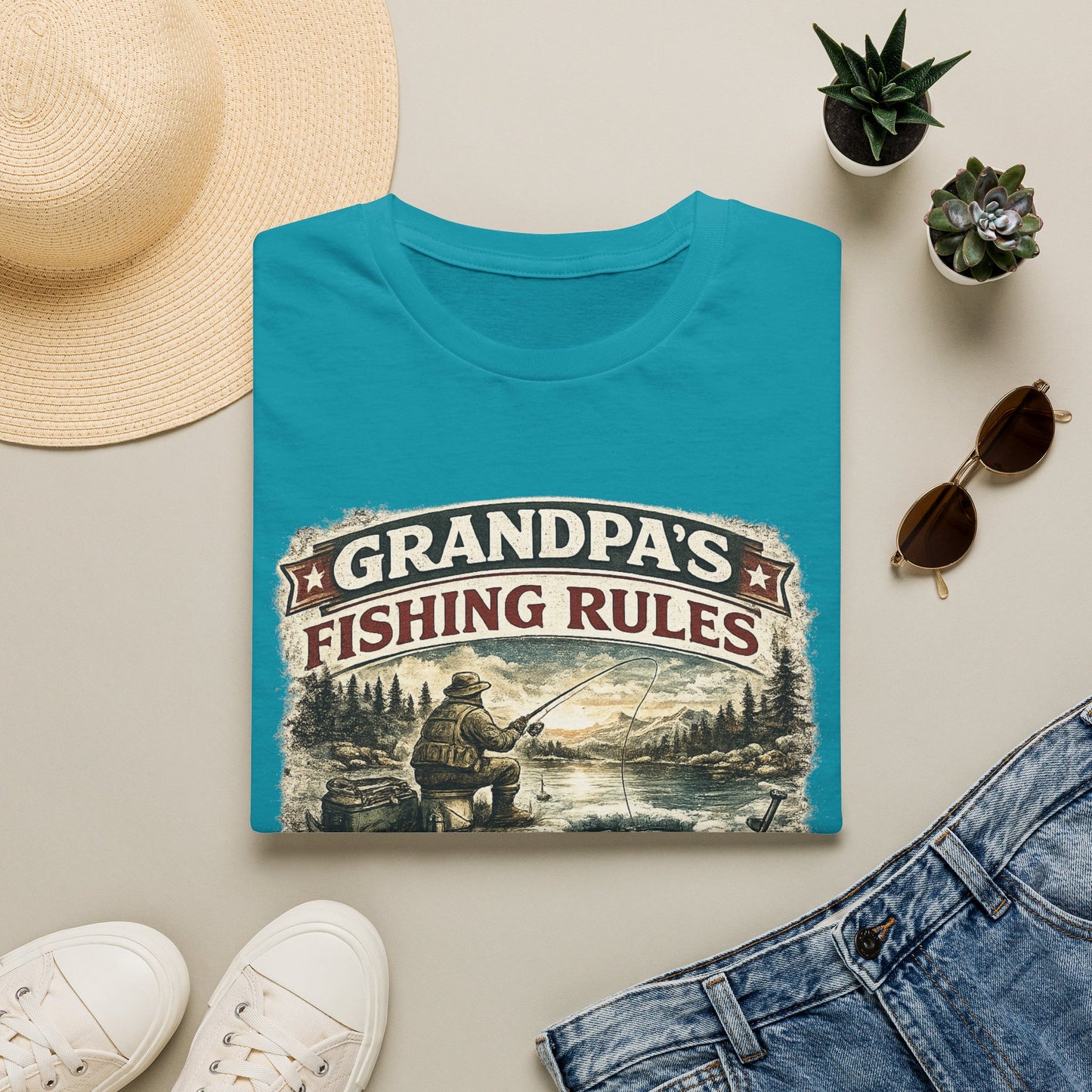 Grandpa Fishing Rules T-Shirt