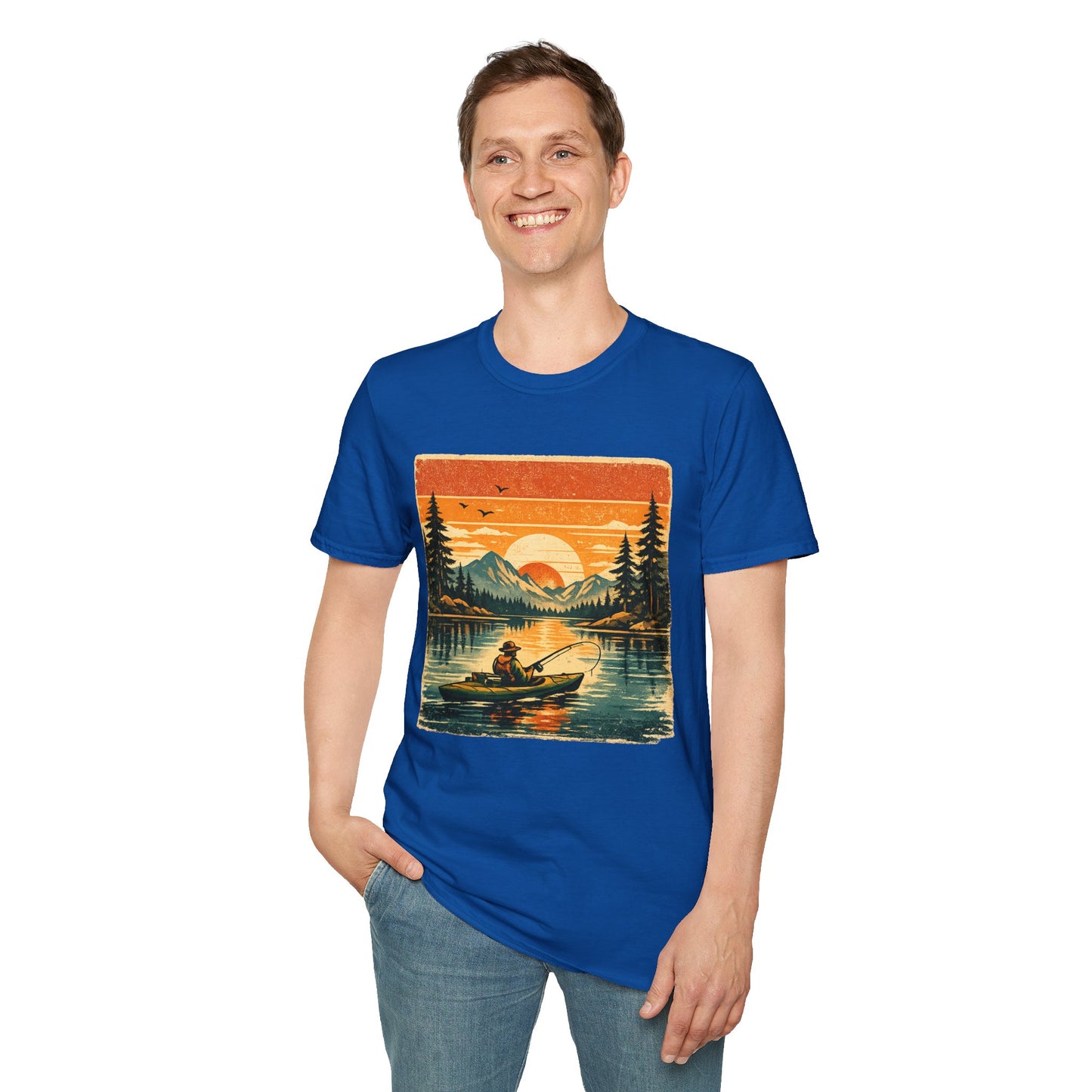 Retro Kayak Fishing T-Shirt