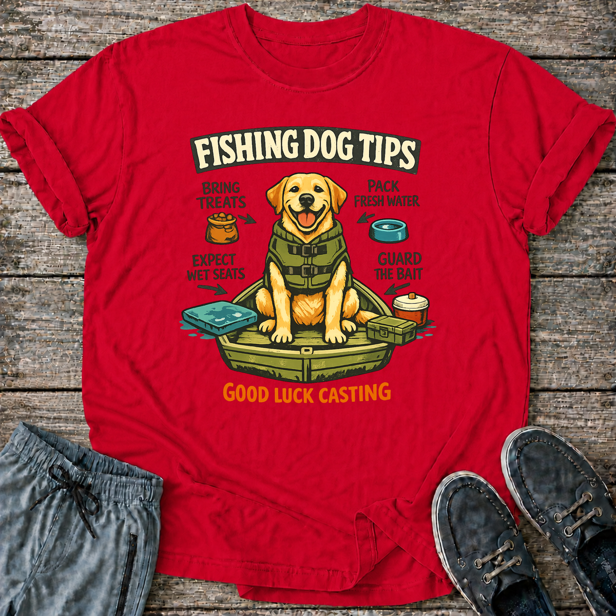 Fishing Dog Tips T-Shirt
