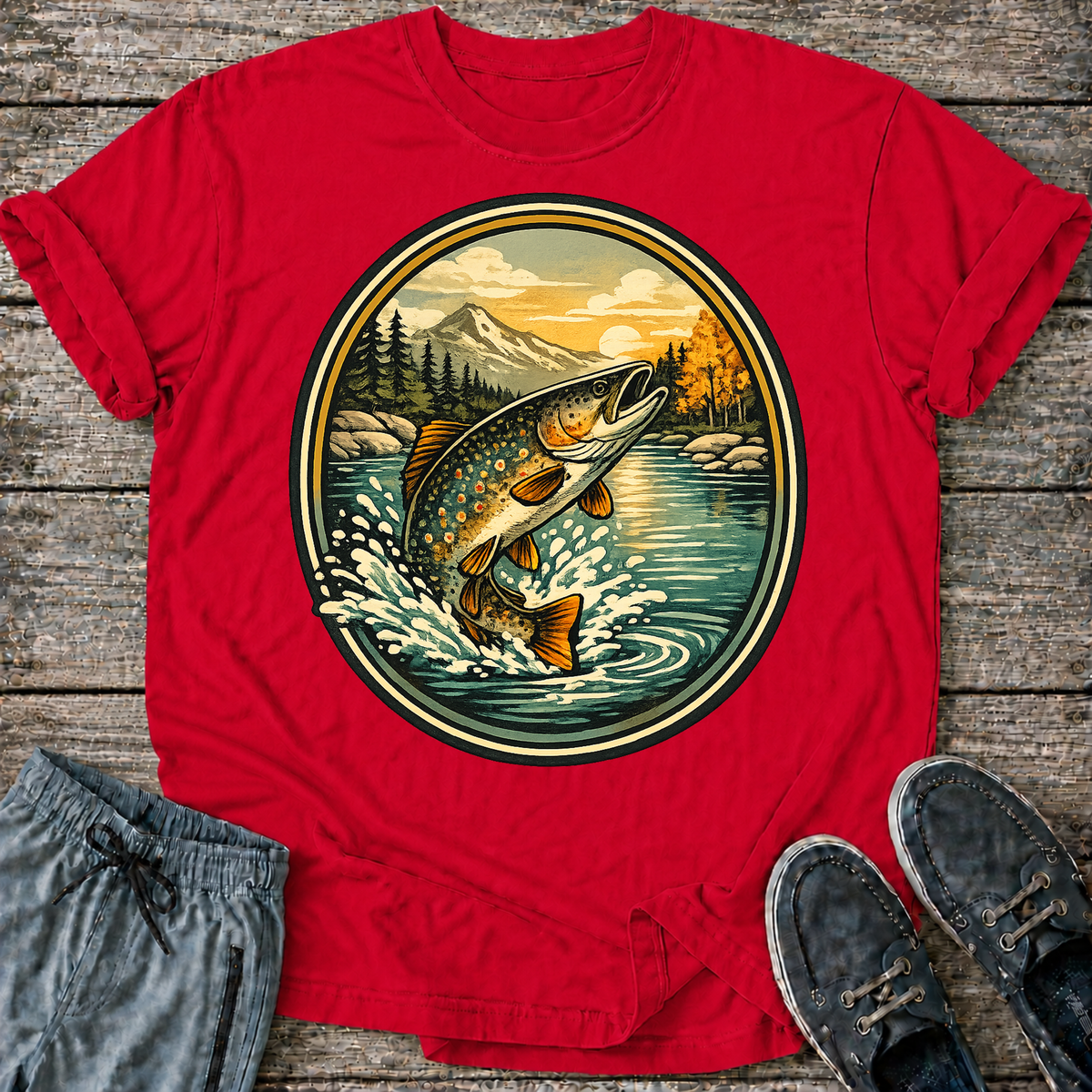 Trout Mountain Scene T-Shirt