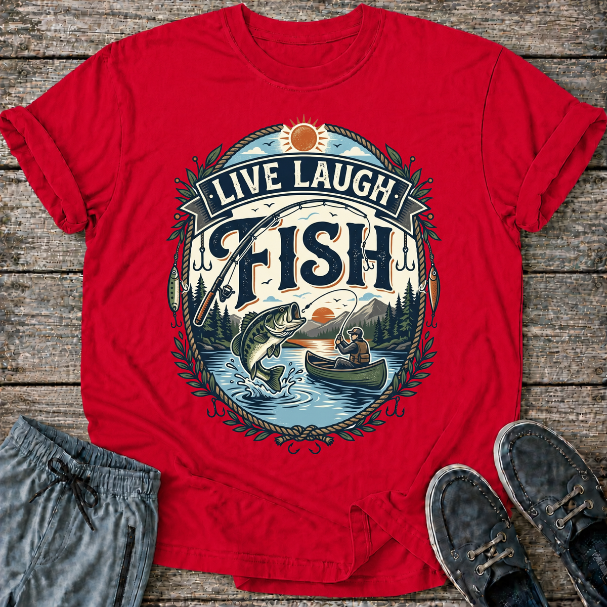 Live Laugh Fish T-Shirt