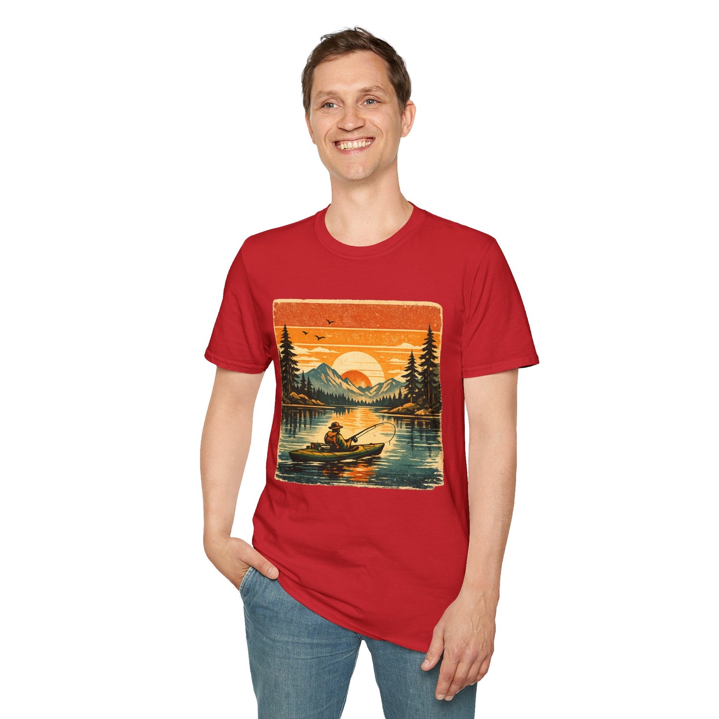 Retro Kayak Fishing T-Shirt