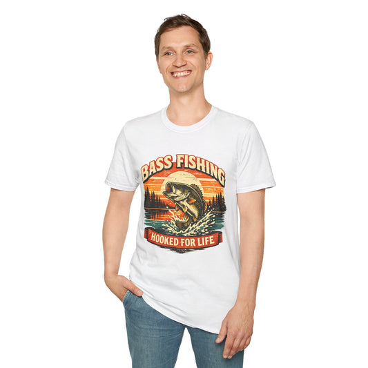 Bass Fishing Hooked for Life T-Shirt