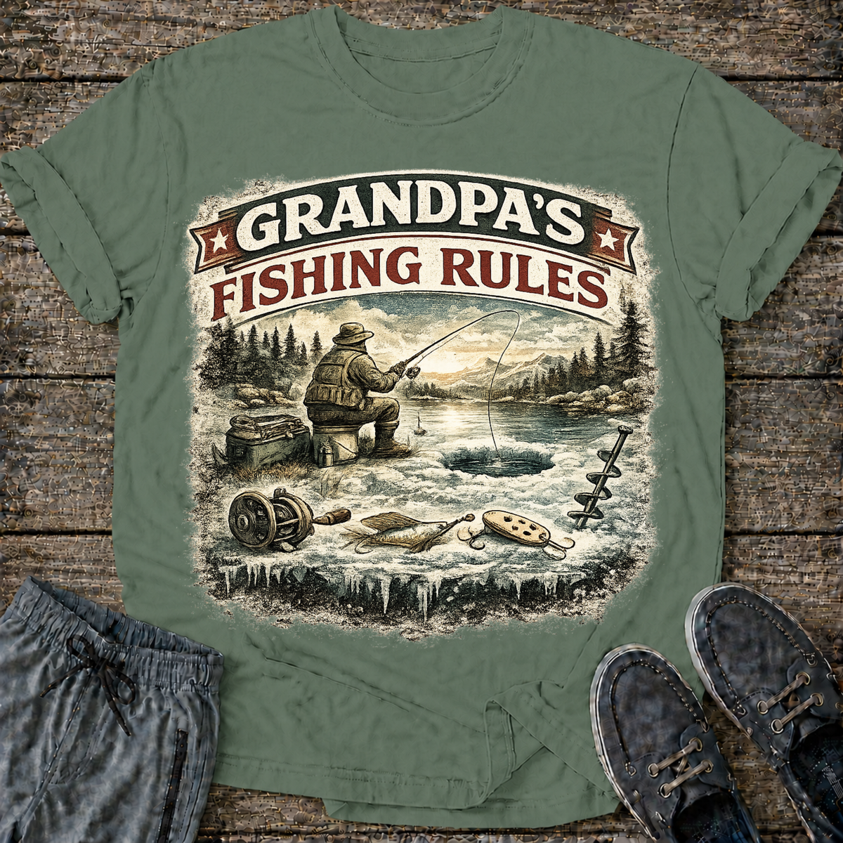 Grandpa Fishing Rules T-Shirt