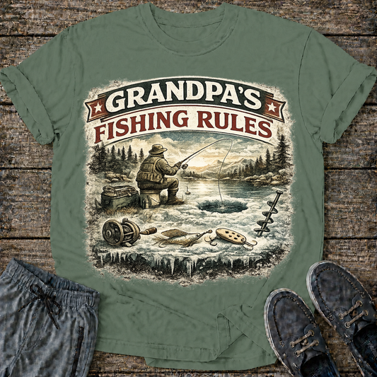 Grandpa Fishing Rules T-Shirt