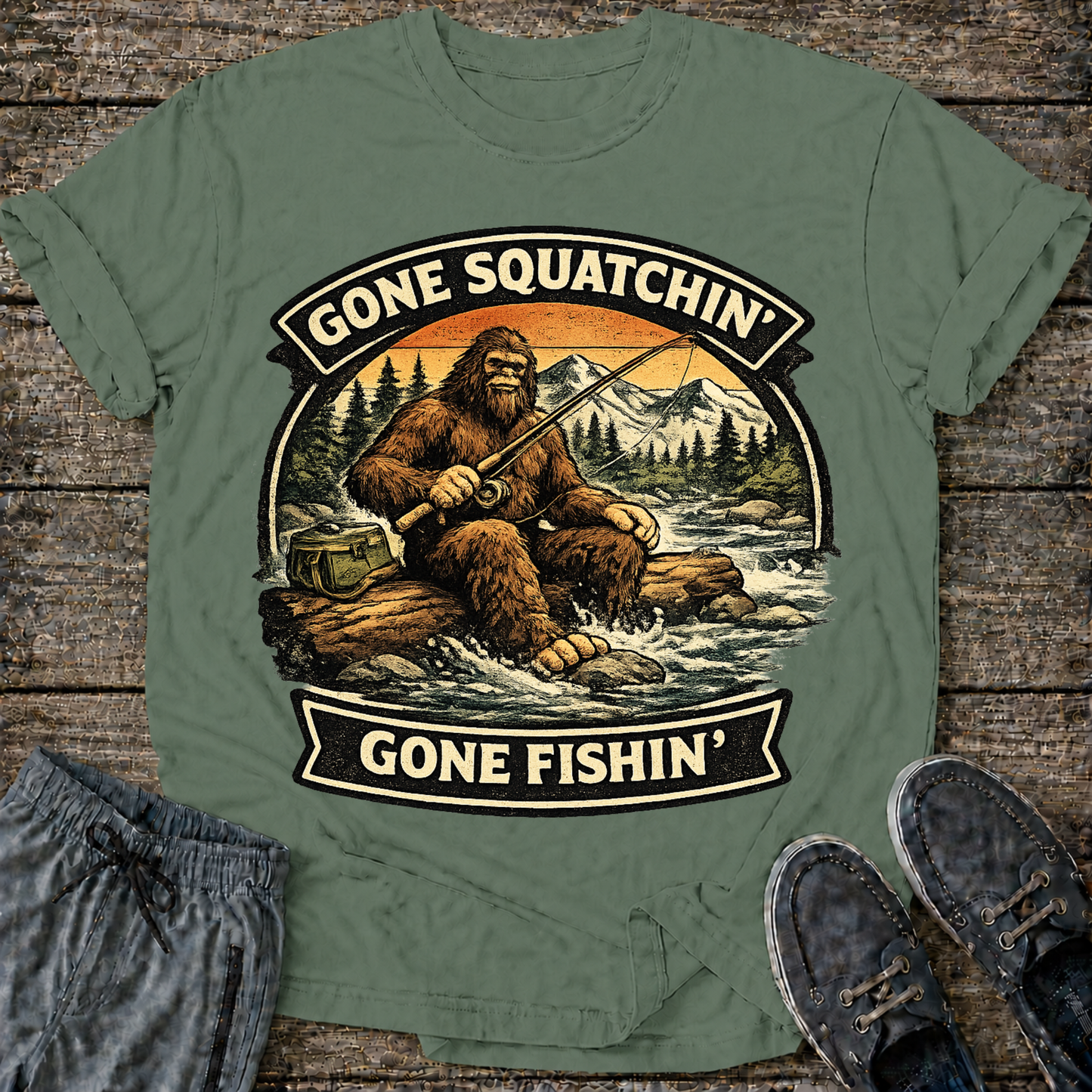 Sasquatch Fishing T-Shirt